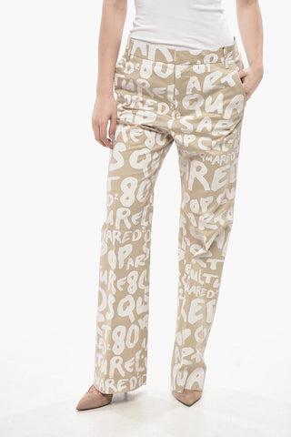 Cotton Stretch Pants with All-Over Logo