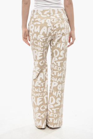 Hose aus Stretch-Baumwolle mit Allover-Logo