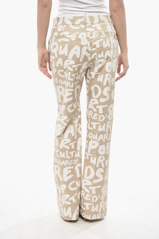 Cotton Stretch Pants with All-Over Logo
