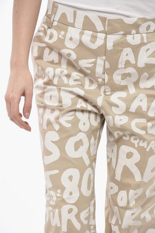 Cotton Stretch Pants with All-Over Logo