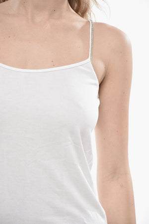 니트 탑 라인스톤 스트랩