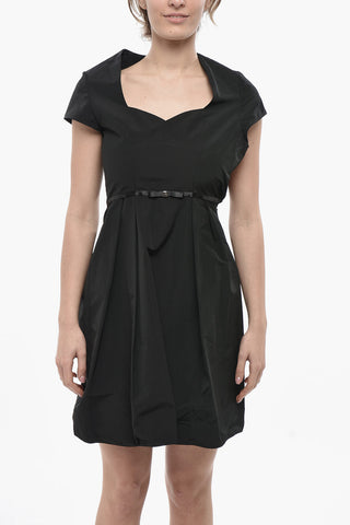 플레어 미디 드레스, 하트 네크라인