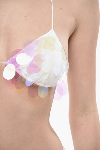 Bikini mit hoher Taille und Maxi-Pailletten