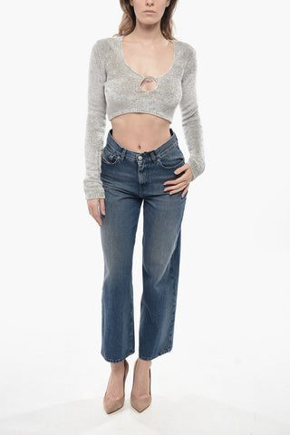 Langärmliges Cropped-Top aus Chenille M-CHERYL