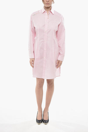 Slim-Fit Poplin Shirt Dress with Embroidered Logo