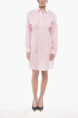Slim-Fit Poplin Shirt Dress with Embroidered Logo