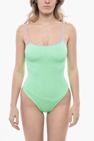 Ruched One-Piece Swimsuit with Open Back