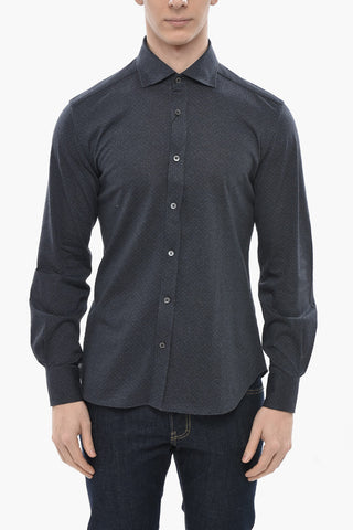 ID 코튼 솔리드 셔츠 마이크로 도트