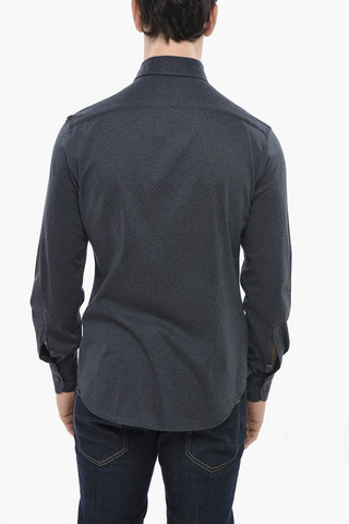 ID 코튼 솔리드 셔츠 마이크로 도트