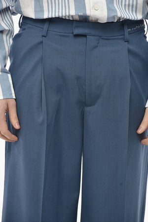 Mohair-Blend Trousers With Front Pleats