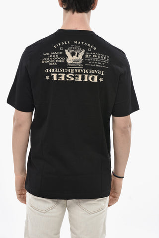 Crew-Neck T-Shirt T-JUST-L4 Cotton Jersey with Contrast Print