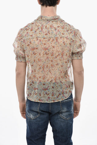 Blusa Garden Sutra in Seta a Motivo Floreale