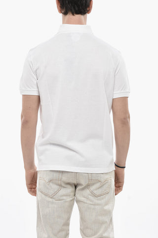 Polo Tennis Fit in Cotone Hopsack con Logo Floccato