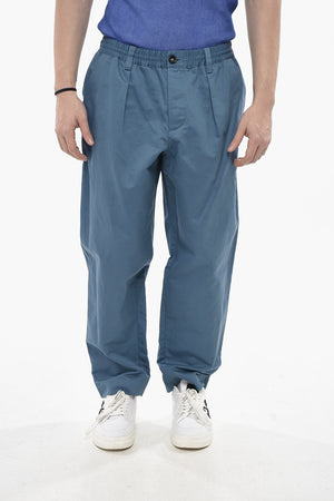 Cotton-Blend Chino Trousers with Elastic Waist