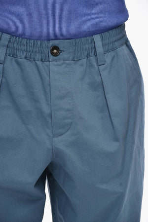 Cotton-Blend Chino Trousers with Elastic Waist