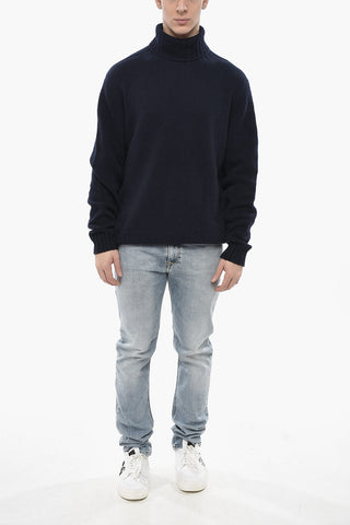Maglia a Collo Alto CURVED LOGO in Misto Lana