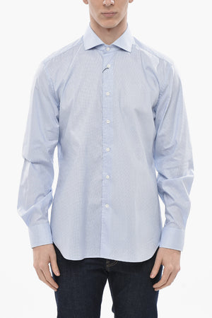 Baumwoll-Popelinehemd Mit Mikromuster