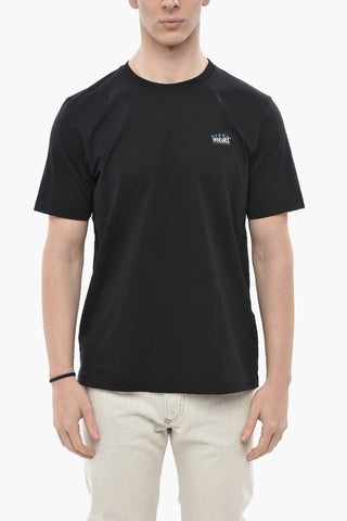 Plain Crew Neck T-Shirt T-JUST-SITUATION With Contrasting Logo