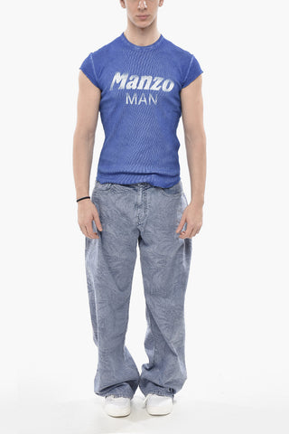 Rundhals-T-Shirt MANZO MAN aus gerippter Baumwolle