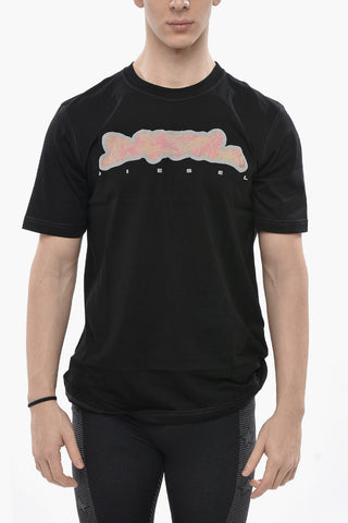 Crewneck Cotton Jersey T-Shirt T-JUST-N16 with Contrast Print