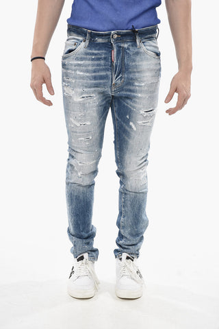 Cool Guy Fit Denim Jeans Light Wash with Rips 16cm