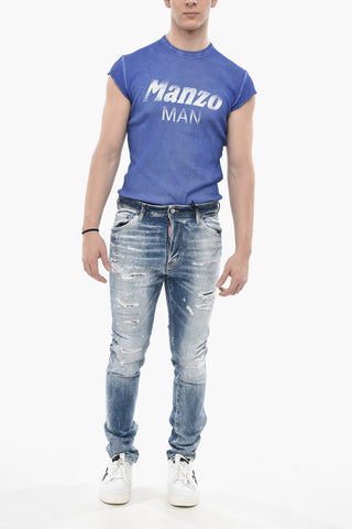 Cool Guy Fit Denim Jeans Light Wash with Rips 16cm