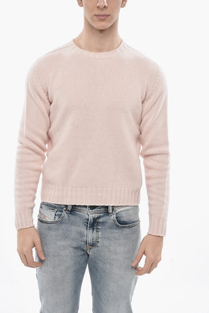 Rundhalspullover CURVED LOGO aus Wollmischung