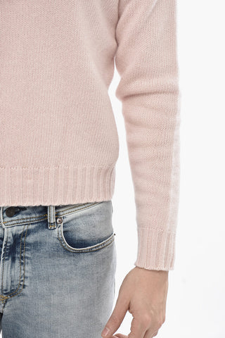 Rundhalspullover CURVED LOGO aus Wollmischung