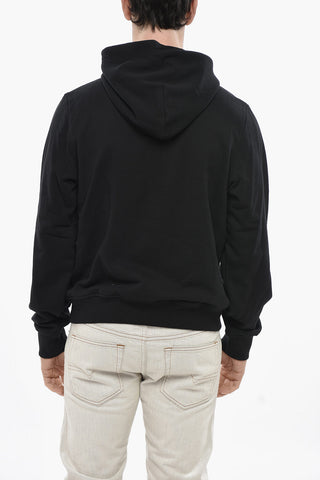 Hoodie-Sweatshirt S-GINN in Uni mit Monogramm-Stickerei