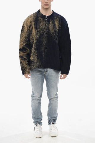 MM0 Zip-Pullover Aus Wolle Mit Beschichteten Details