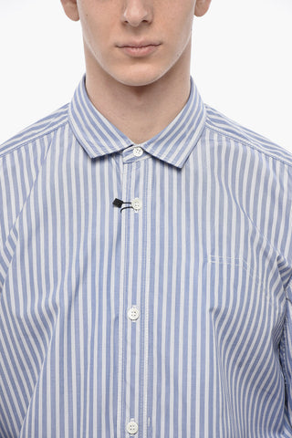 MAN Gestreiftes Hemd mit einfarbigem Einsatz am Rücken