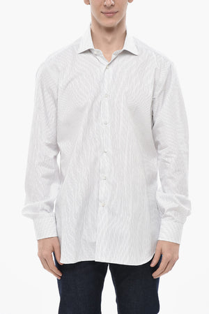 Gestreiftes Popelinehemd aus Baumwolle