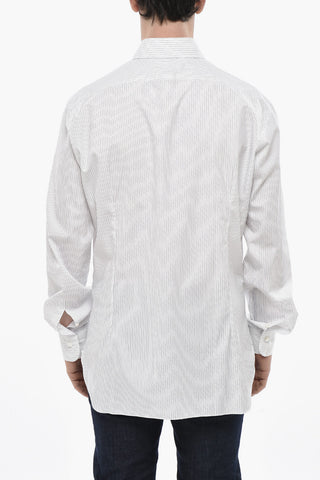 Gestreiftes Popelinehemd aus Baumwolle