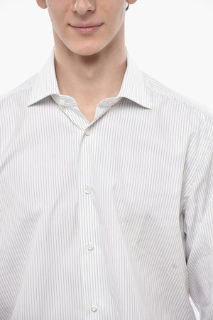 Gestreiftes Popelinehemd aus Baumwolle