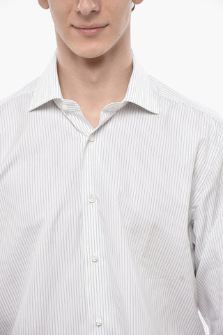 Gestreiftes Popelinehemd aus Baumwolle
