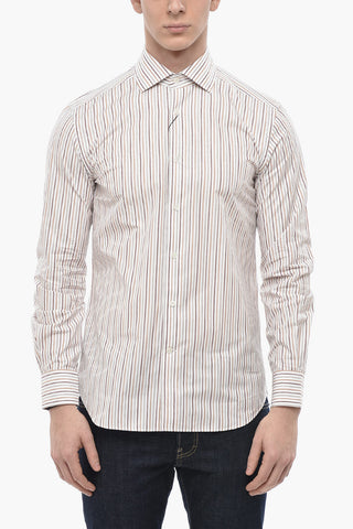 Camicia in Popeline di Cotone a Righe