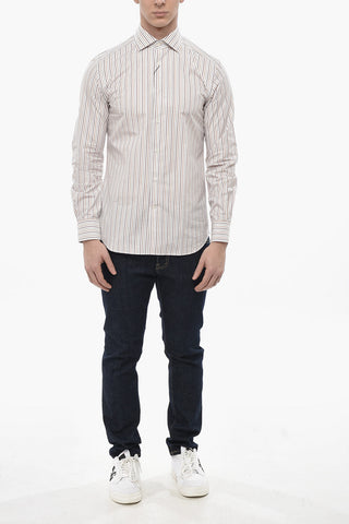Camicia in Popeline di Cotone a Righe