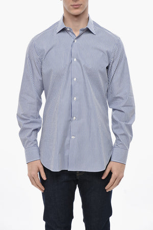 Gestreiftes Popelinehemd BURRI mit französischem Kragen