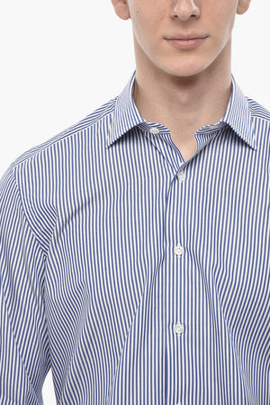 Gestreiftes Popelinehemd BURRI mit französischem Kragen