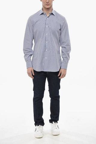 Cotton Poplin Striped Shirt BURRI with French Collar