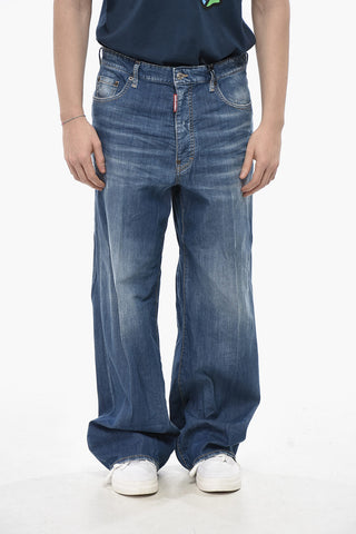 Loose-Fit Stretch Denim Jeans with Embroidered Logo 27cm