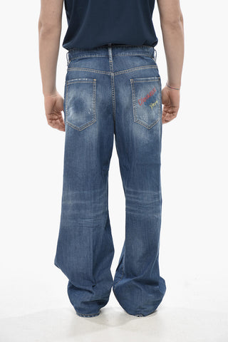 Loose-Fit Stretch Denim Jeans with Embroidered Logo 27cm