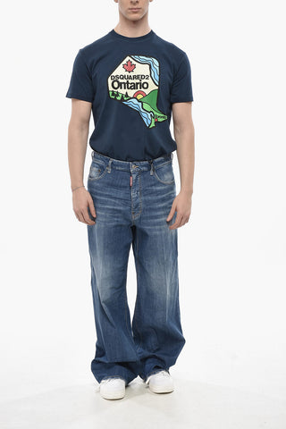 Loose-Fit Stretch Denim Jeans with Embroidered Logo 27cm