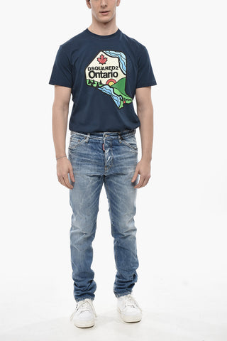 Jeans COOL GUY a Gamba Dritta con Patch in Rafia 16cm