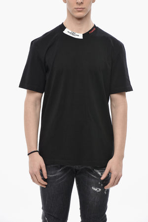 T-Shirt mit Rundhalsausschnitt REGULAR FIT einfarbig mit Kontrastdetails