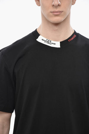 T-Shirt mit Rundhalsausschnitt REGULAR FIT einfarbig mit Kontrastdetails