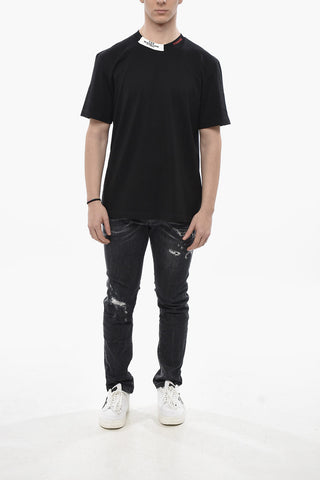 T-Shirt mit Rundhalsausschnitt REGULAR FIT einfarbig mit Kontrastdetails