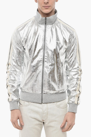Bomber aus Lamé-Leder mit Track-Detail