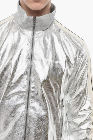 Bomber aus Lamé-Leder mit Track-Detail