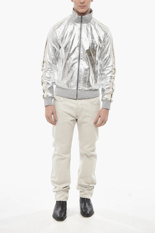 Bomber aus Lamé-Leder mit Track-Detail